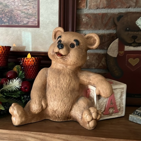 Rare Vintage 1989 Homco Large Heavy Bear and ABC Block
Statue Collector - Picture 4 of 10